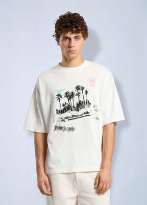 Palm Angels Palm Life Loose T-Shirt White pma0166240