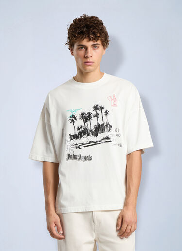 LN-CC® - Palm Angels: Palm Life Loose T-Shirt - White Palm Angels Palm Life Loose T-Shirt White pma0166240
