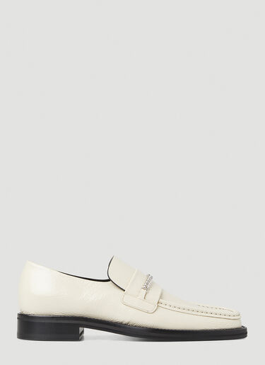 Martine Rose Square Toe Chain Loafers White mtr0147024