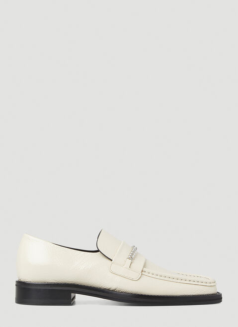 Martine Rose Square Toe Chain Loafers Black mtr0154007