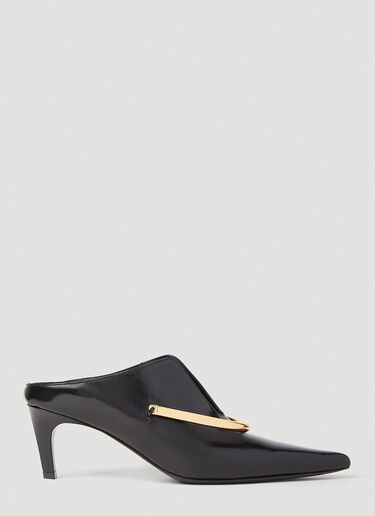 Jil Sander Metallic Arch 小猫跟穆勒鞋 黑色 jil0251041