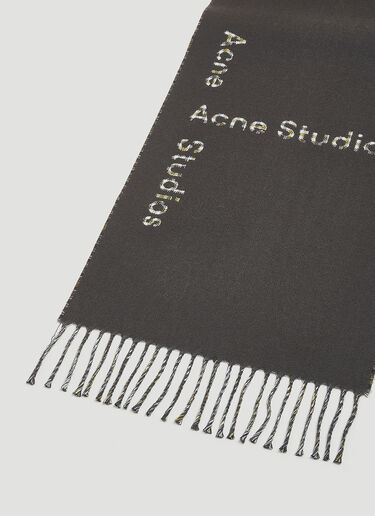Acne Studios Check Logo Scarf Dark Grey acn0152047