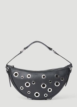 BY FAR Gib Small Leather Eyelet Shoulder Bag Pink byf0254009