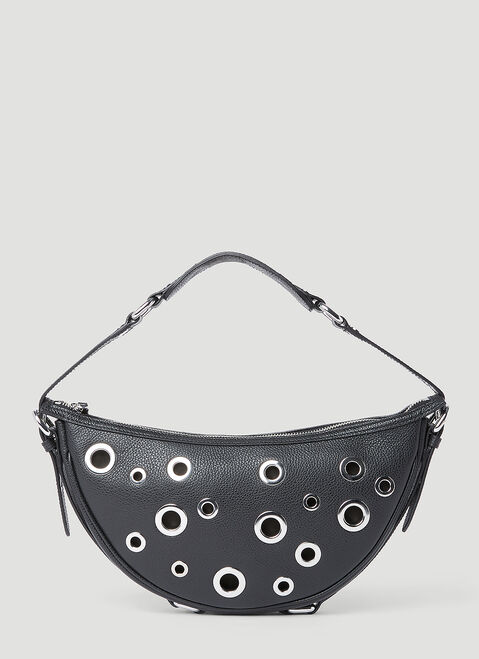BY FAR Gib Small Leather Eyelet Shoulder Bag Beige byf0253022