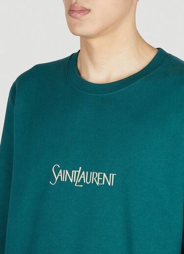 Saint Laurent 正面徽标刺绣运动衫 绿色 sla0151039