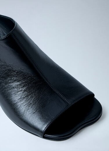 MM6 Maison Margiela Leather Mule with Transparent Block Heel Black mmm0264014