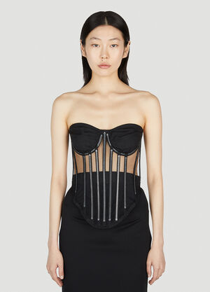 Dolce & Gabbana Kim Embellished Corset Top Black dol0252009