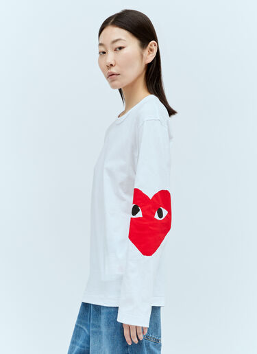 Comme Des Garçons PLAY Sleeve Logo Print T-Shirt White cpl0356007