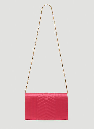 Saint Laurent Matelassé Envelope Chain Wallet Pink sla0252064