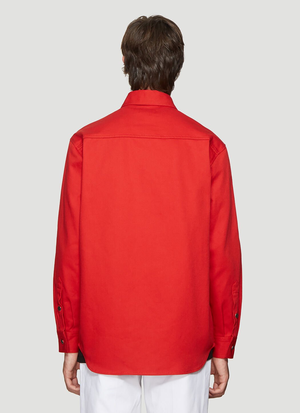 Raf Simons Logo Patch Overshirt in Red LN CC