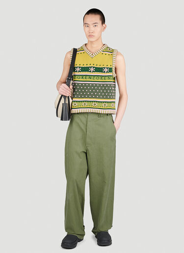 Straight Cut Oversize Pants Kenzo Straight Cut Oversize Pants Green knz0154004