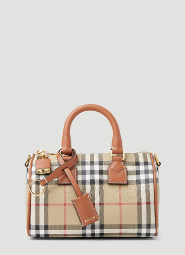Burberry Check Mini Bowling Bag Beige bur0253088