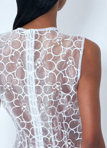 Cecilie Bahnsen Sleeveless Lace Midi Dress White cec0263009