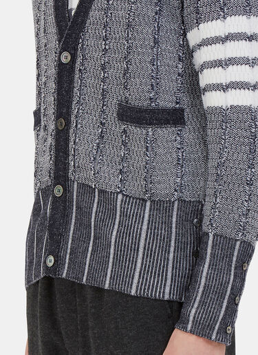 Thom Browne Oxford Waffled Knit Cardigan Navy thb0126020