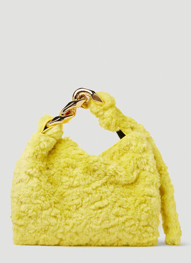 JW Anderson Faux Fur Small Chain Hobo Bag Yellow jwa0249028