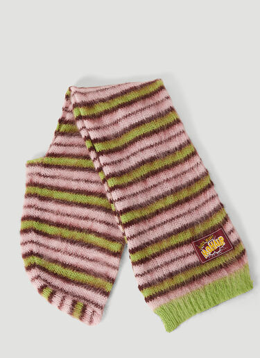 Marni Fuzzy Stripe Scarf Hat Green mni0253039