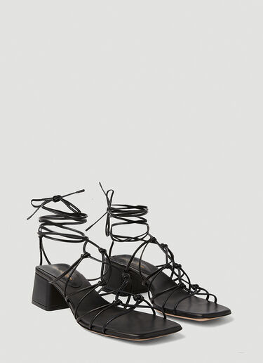 Gianvito Rossi Knot Strap Heeled Sandals Black gia0251006