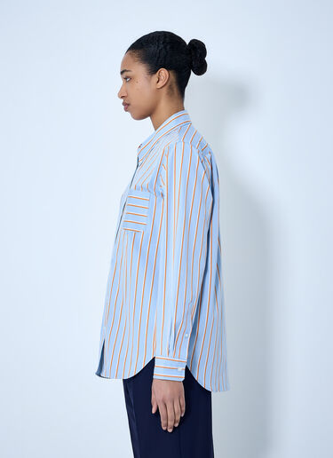 Dries Van Noten Striped Cotton Poplin Shirt Light Blue dvn0264023