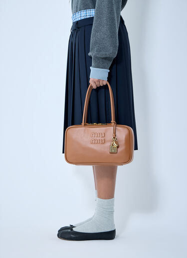Miu Miu Beau Leather Shoulder Bag Brown miu0260019