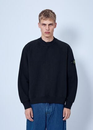 Stone Island Crewneck Sweatshirt with Sleeve Logo Patch Black sto0165091