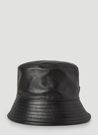 Prada Leather Bucket Hat Black pra0245062