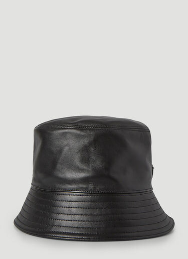Prada 皮革渔夫帽 黑 pra0245062
