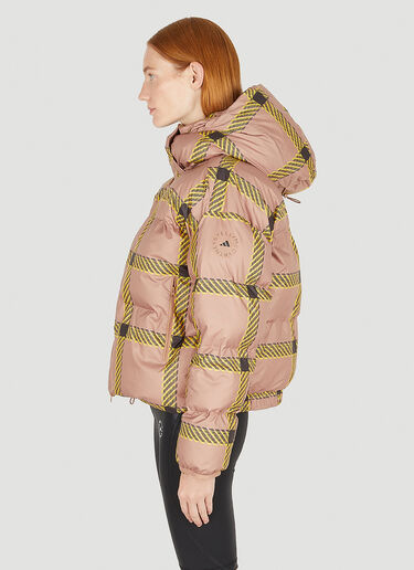 adidas by Stella McCartney Check Hooded Puffer Jacket Pink asm0250021