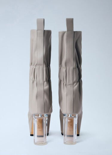 Rick Owens Taquito Gathered Leather Ankle Boots Grey ric0264016