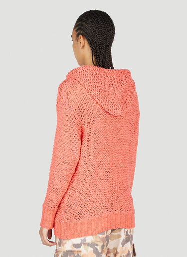 Isabel Marant Étoile Idony Open Knit Hooded Sweater Orange ibe0251013