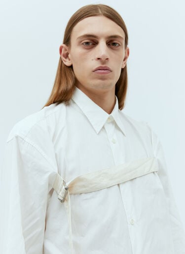 コットンストラップシャツ Dries Van Noten コットンストラップシャツ ホワイト dvn0154014