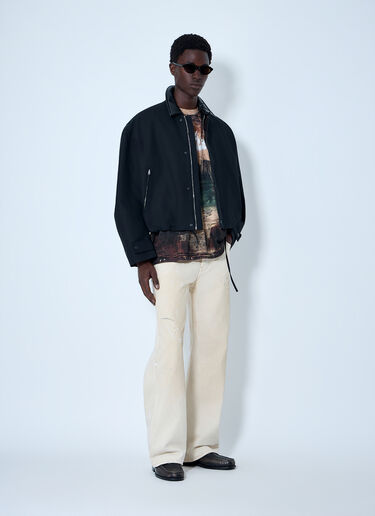 Leather-Trimmed Button Jacket Acne Studios Leather-Trimmed Button Jacket Black acn0164030