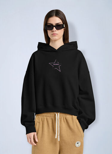 LN-CC® - Palm Angels: Icon Palm Loose Hoodie - Black Palm Angels Icon Palm Loose Hoodie Black pma0266064