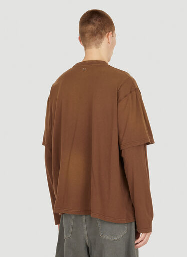 Acne Studios Face Patch Long Sleeve T-Shirt Brown acn0149040