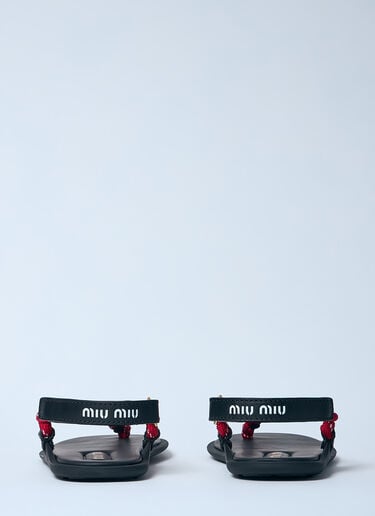 Miu Miu Riviere 绳编皮革凉鞋 红色 miu0260018