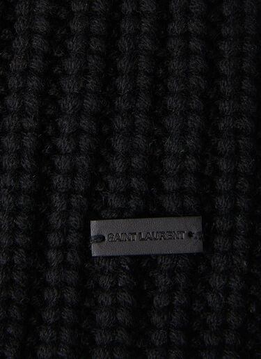 Saint Laurent Wide Brim Knit Beanie Hat Black sla0249242