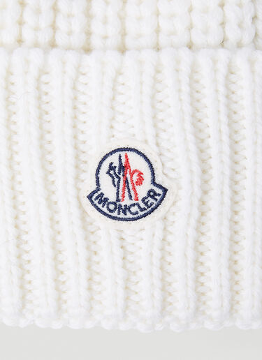 Moncler Wool Beanie Hat White mon0254033