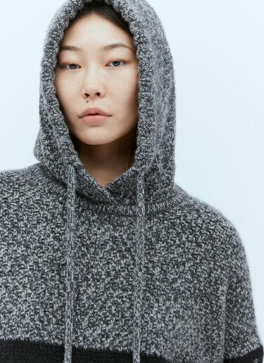 KHAITE Dobbi Hooded Knit Sweater Grey kha0253012