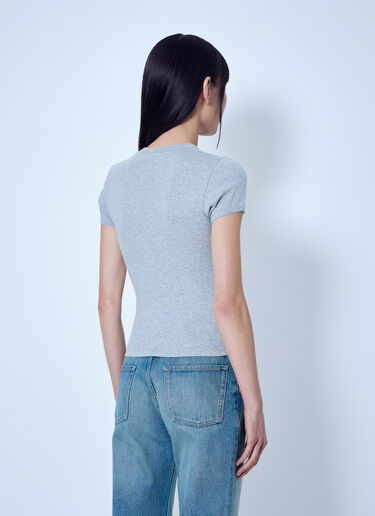 LN-CC® - Saint Laurent: Cassandre Fitted T-Shirt - Grey Saint Laurent Cassandre Fitted T-Shirt Grey sla0265006