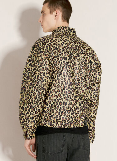 Fucking Awesome Leopard-Print Trucker Jacket Yellow fua0156007