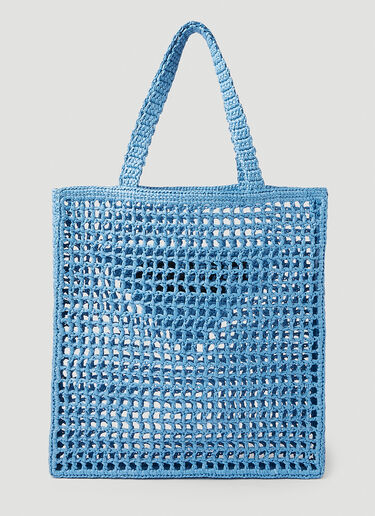 Prada Raffia 徽标托特包 蓝色 pra0252017