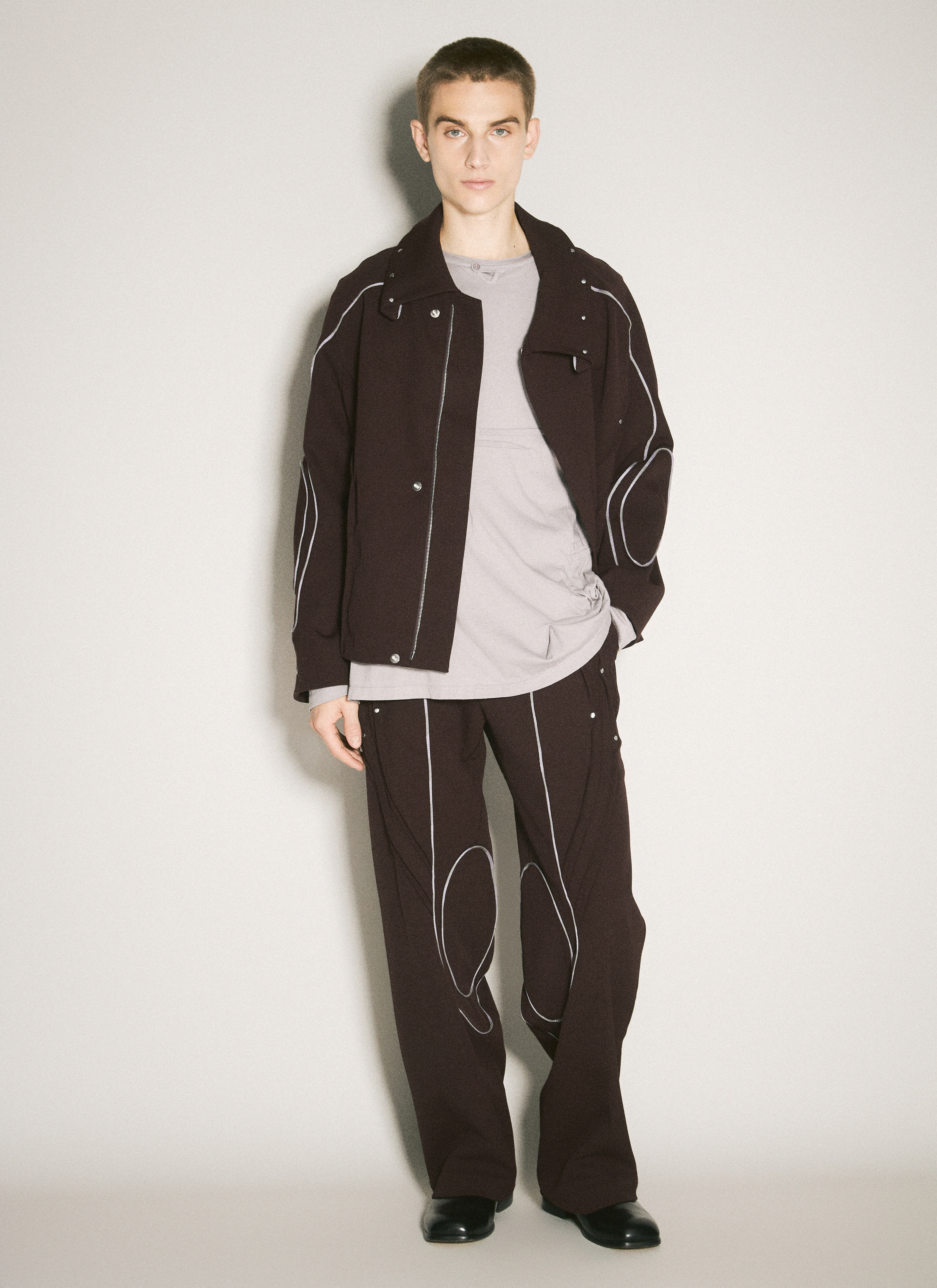 Kiko Kostadinov Men's' Ohne K-Dart Henley T-Shirt in Grey | LN-CC®