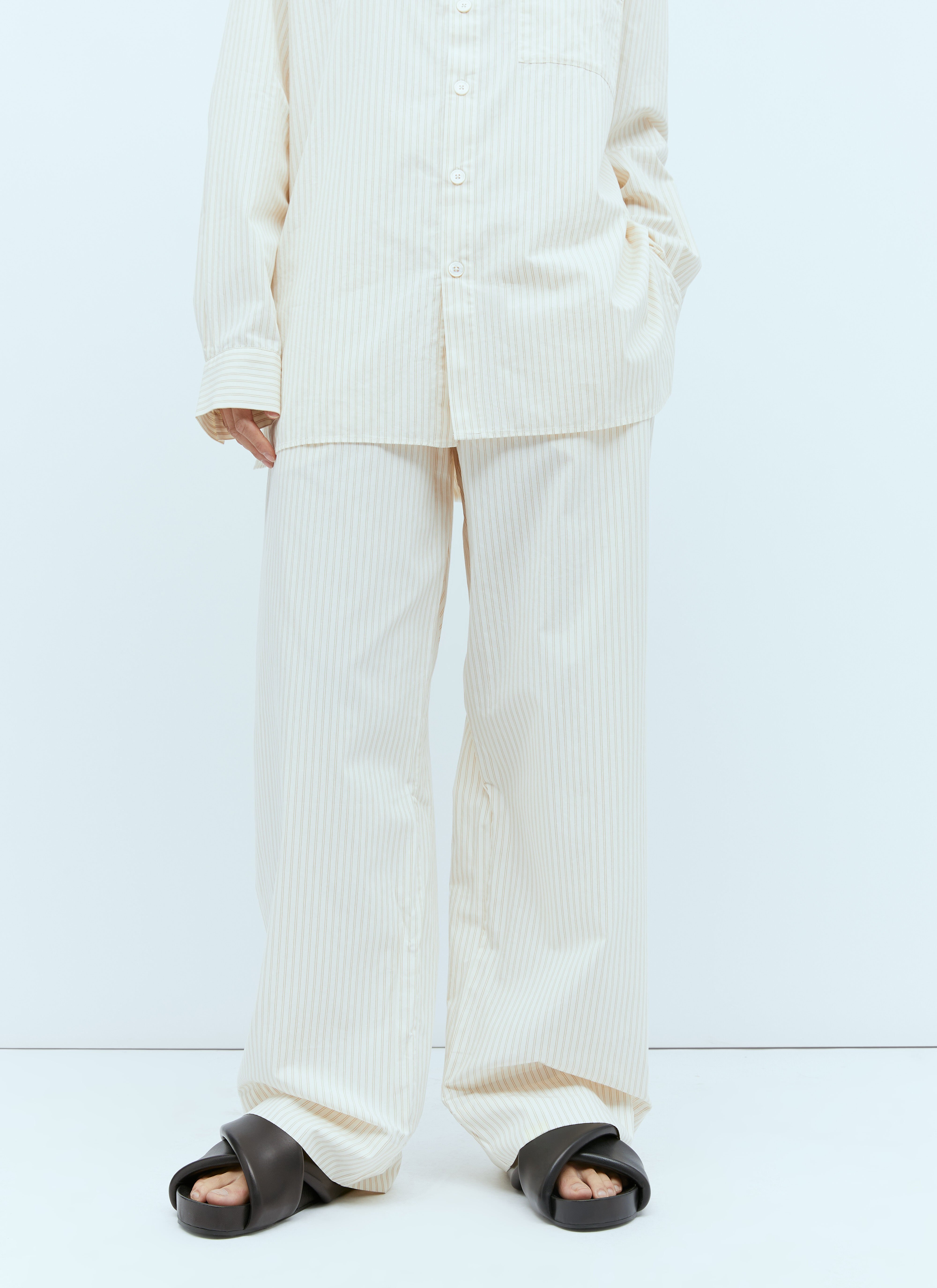 Max Mara x Birkenstock Stripe Pants White max0256014