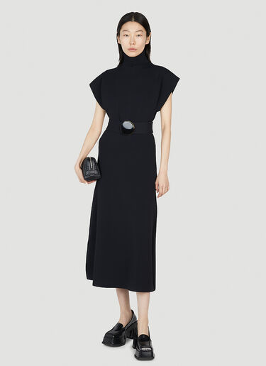 Gucci Belted Stretch Knit Dress Black guc0251221