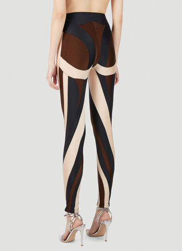 Mugler Contrast Panel Leggings Brown mug0251050