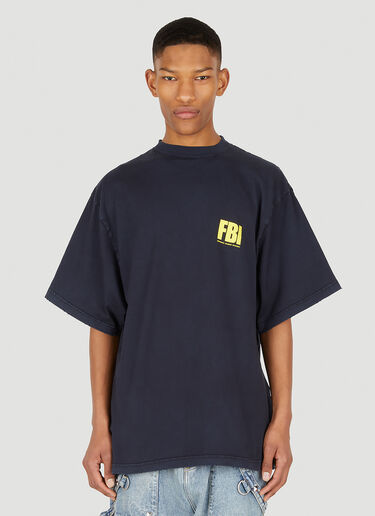 Balenciaga Worn Out FBI Tシャツ ネイビー bal0147003