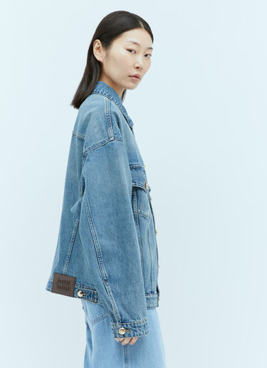 Miu Miu Washed Denim Jacket Blue miu0255016