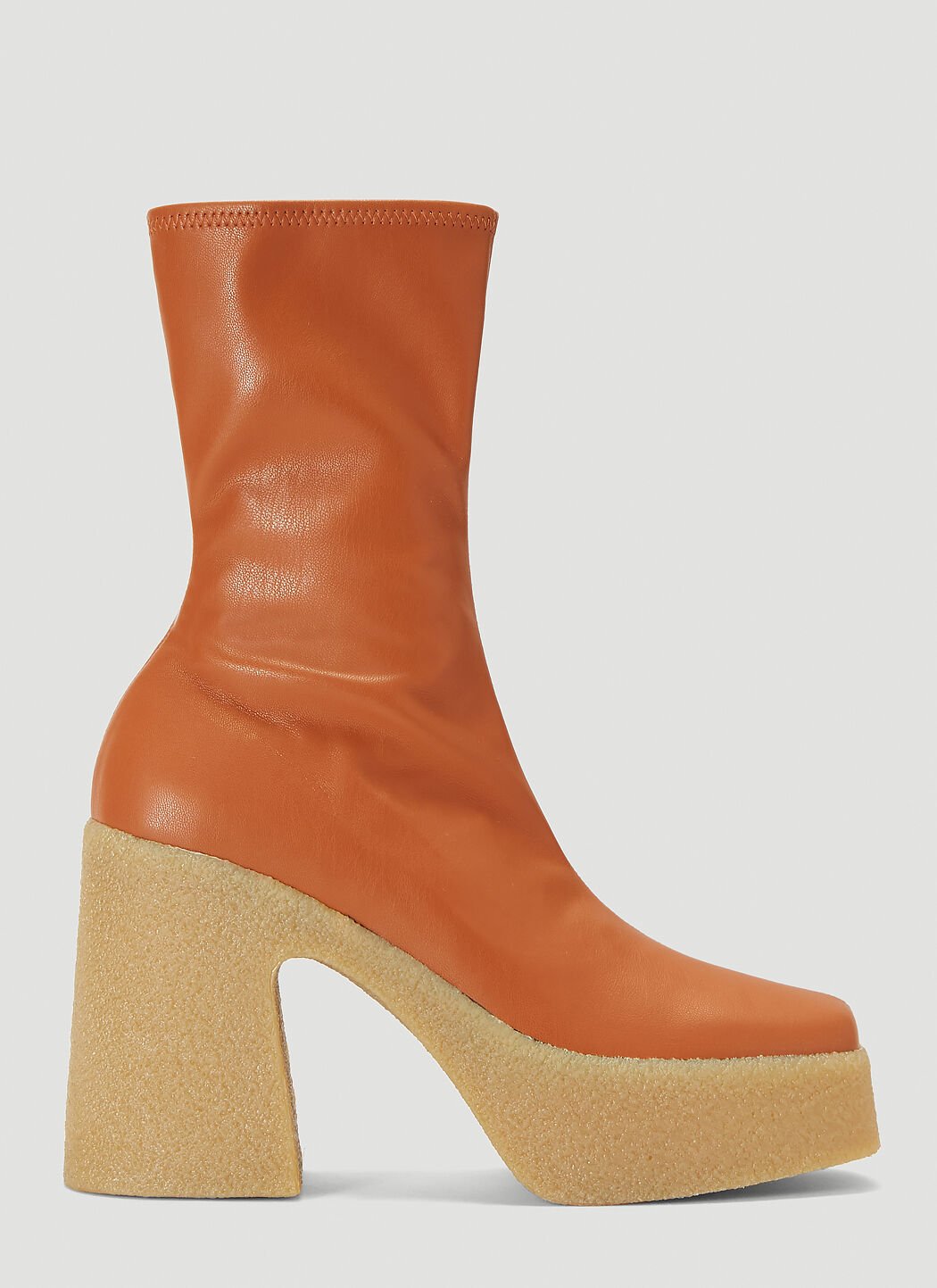 Stella McCartney Faux Leather Platform Boots in Brown LN CC