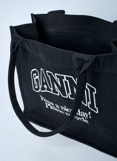 GANNI Large Easy Shopping Tote Bag Black gan0261034