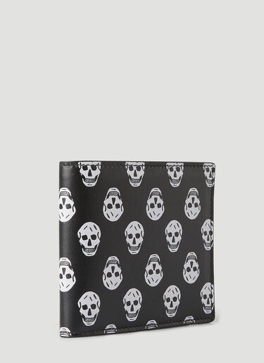 Alexander McQueen Skull Print Billfold Wallet Black amq0148047