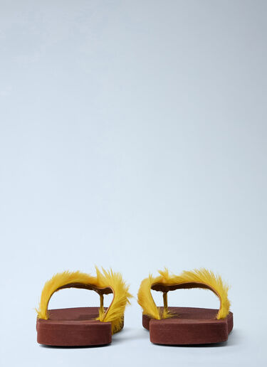 Marni Feather Embellished Sandals Yellow mni0164008